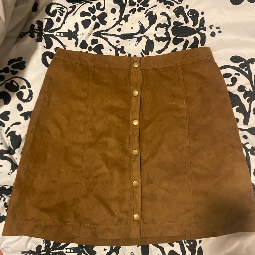 Hollister Tan Button-Front Mini Skirt